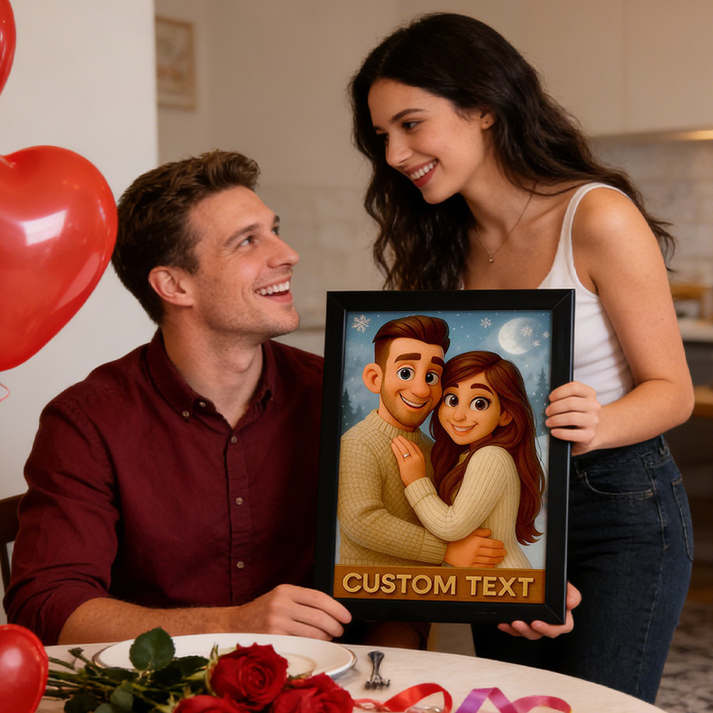 Personalized Couple Photo Cartoon Frame Wall Decorations