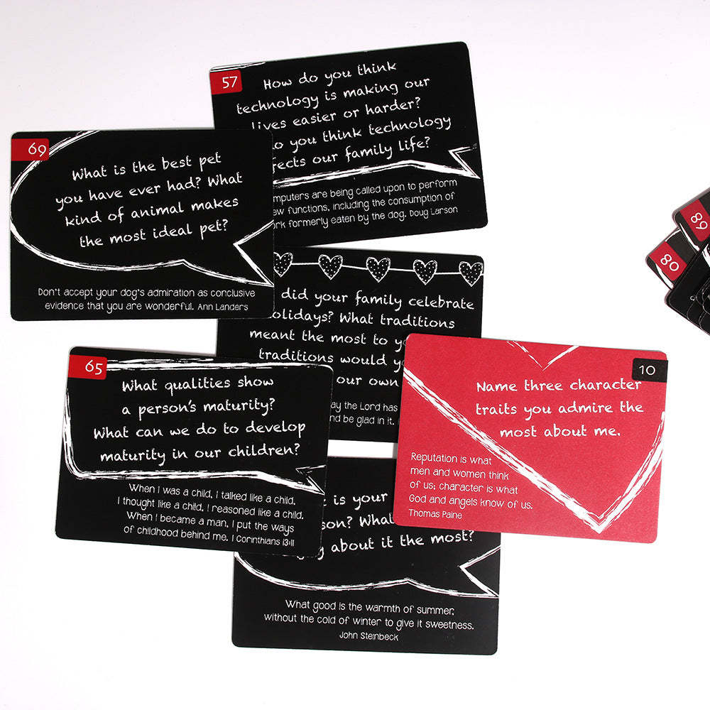 88 Great Conversation Starters Card Box for Husbands and Wives Romantic Card Game for Married Couples - MyFaceBoxerUK