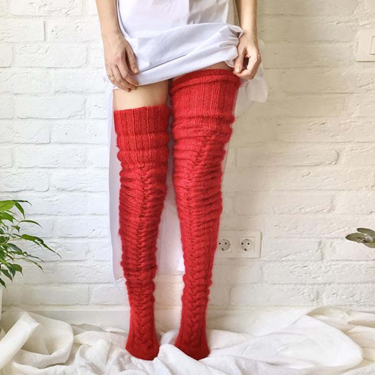 Knitted Over The Knee Socks Women Winter Leg Warmers Over Knee Thick Leg Warmers - MyFaceBoxerUK