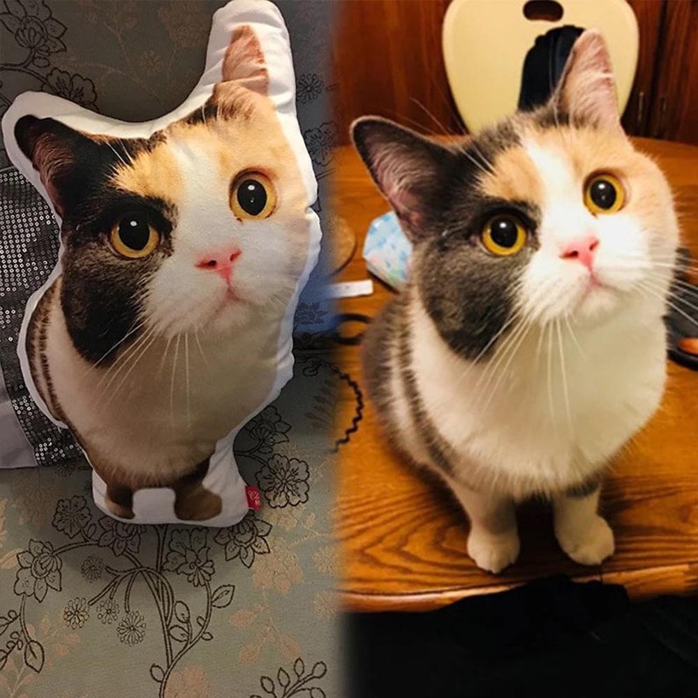 Custom Pet Photo Face Pillow 3D Portrait Pillow-cutecat - MyFaceBoxerUK