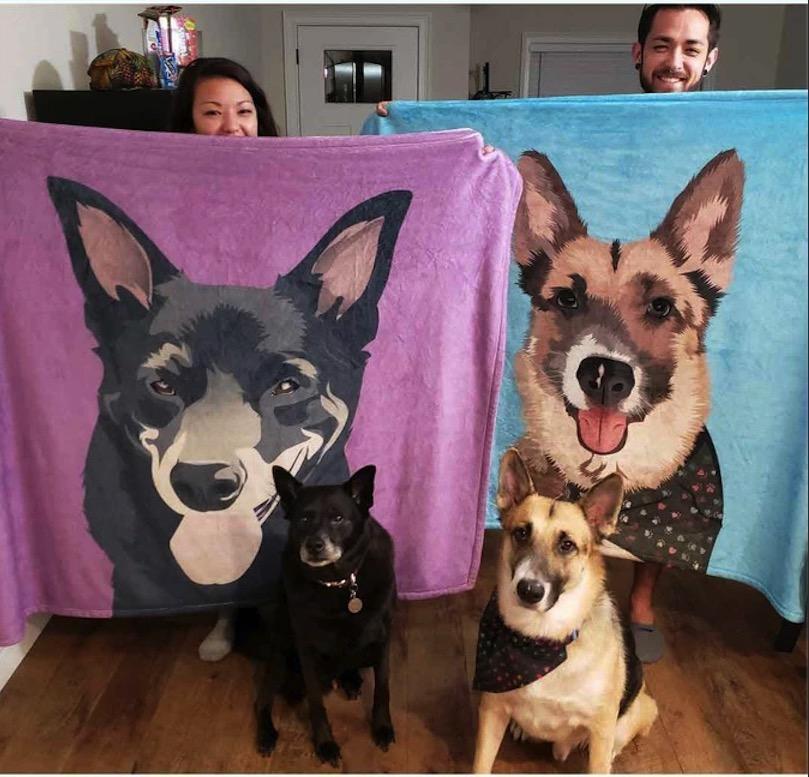Custom Dog Blanket Personalised Pet Photo Blanket - MyFaceBoxerUK