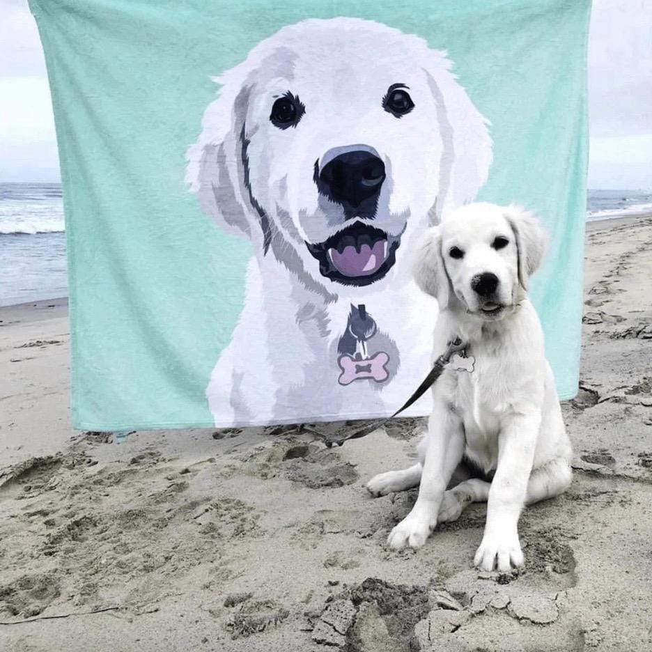 Custom Photo Blanket Painted Art Portrait Fleece Blanket - MyFaceBoxerUK