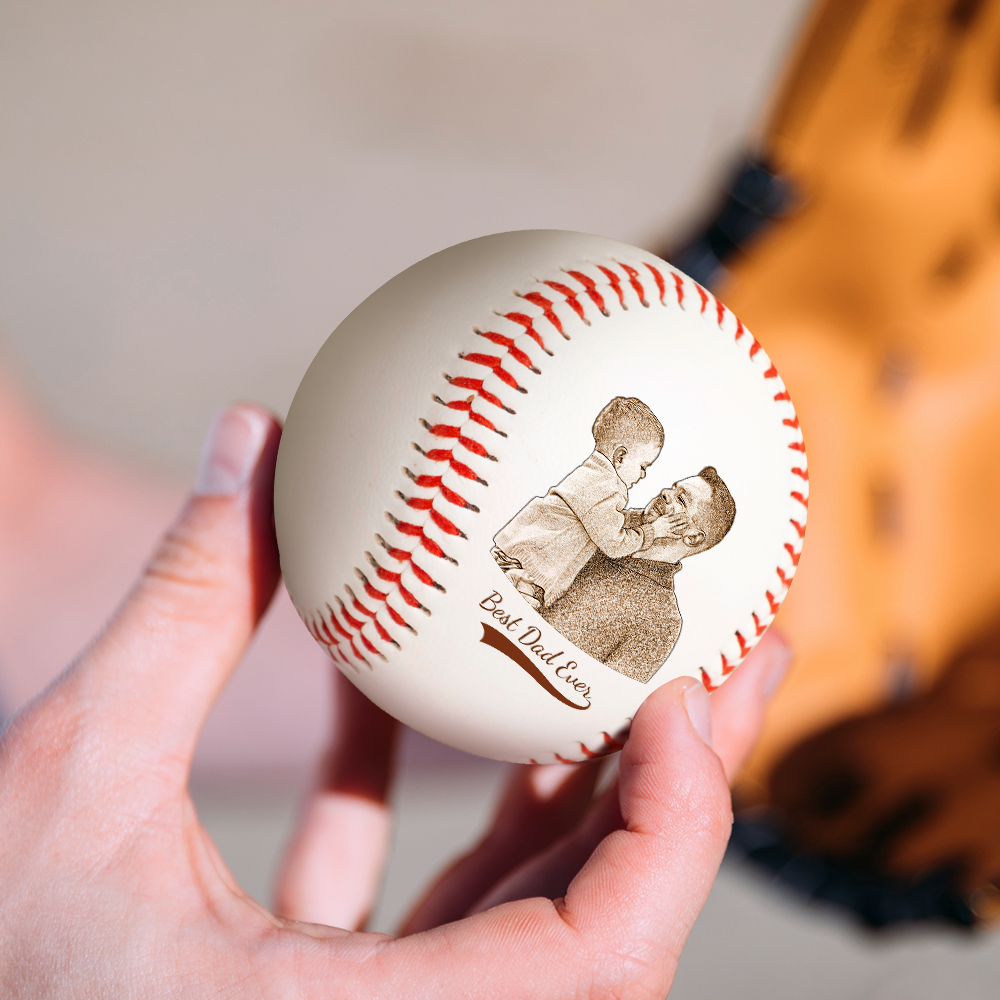 Personalized Fathers Day Gifts for Dad - Engrave Your Favorite Photo on Baseball Balls - MyFaceBoxerUK