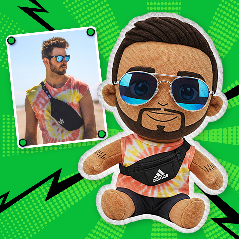 Custom Photo Plush Doll Pillow Personalized Cartoon Mini Me Plush Pillow Gift for Him - MyFaceBoxer
