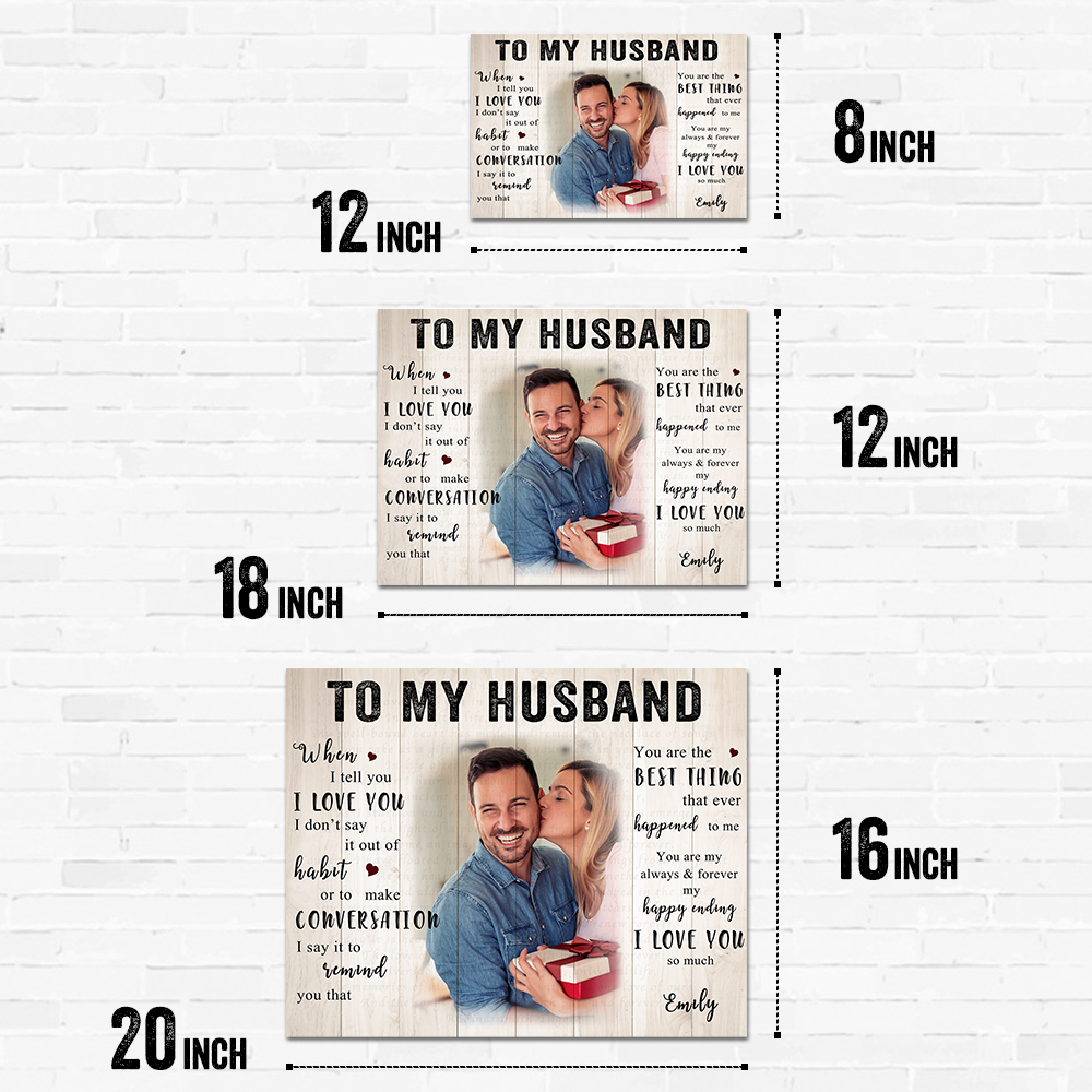 Custom Photo Wall Decor Painting Canvas - To My Husband - MyFaceBoxerUK