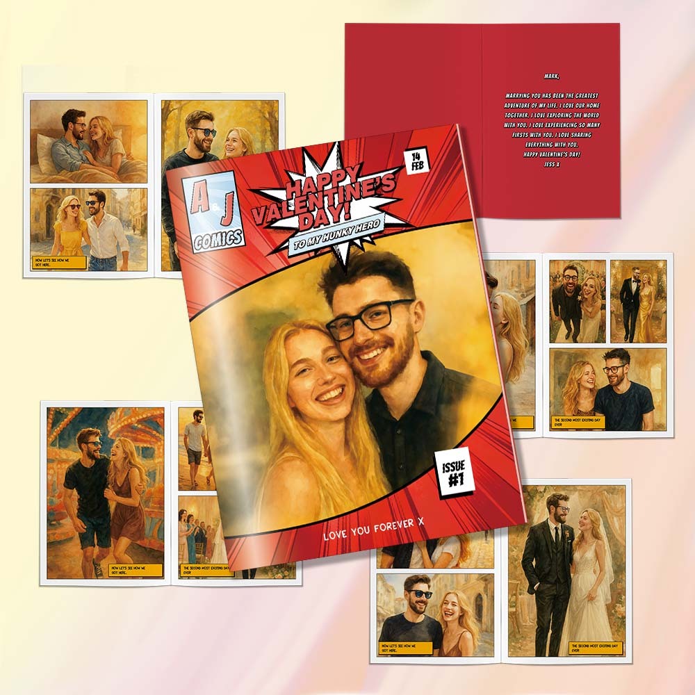 Personalized Valentine's Day Comic Book | Valentine's Day Boyfriend Gift | Valentine's Day Gift for Her | Unique Valentine's Day Gift