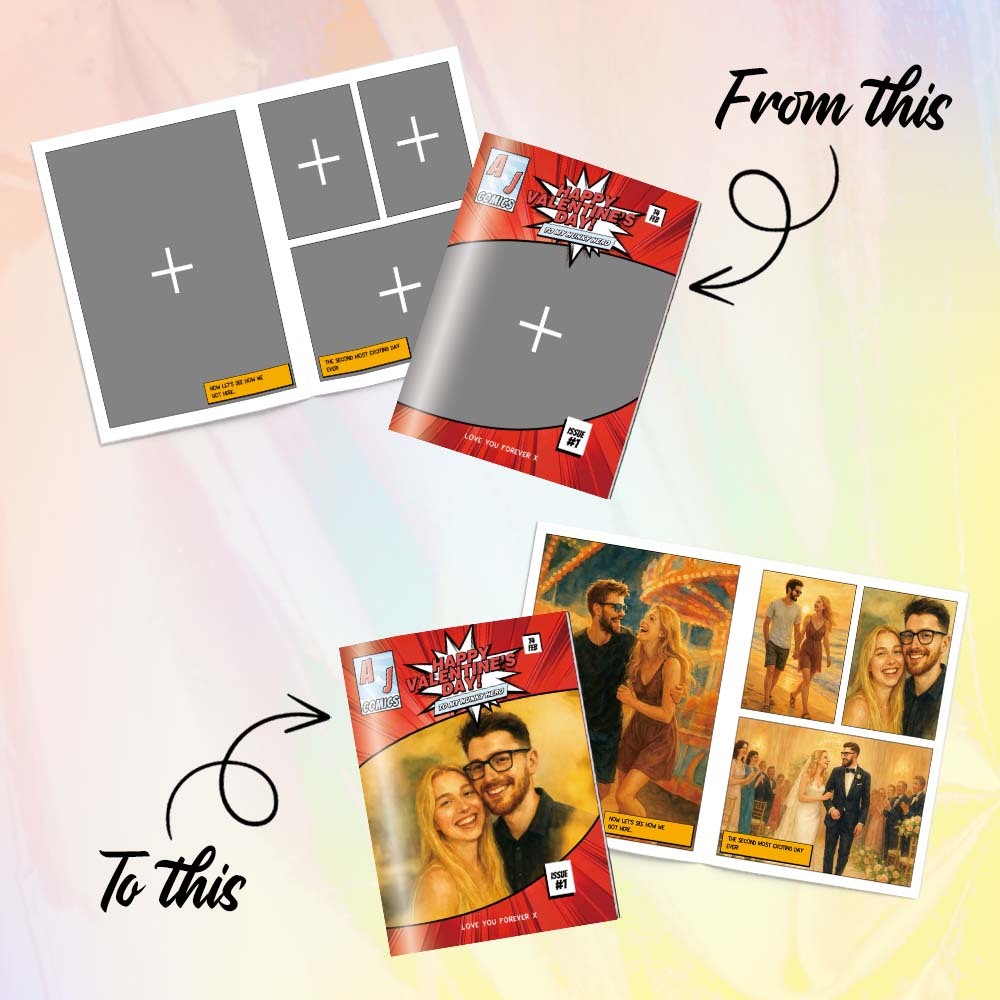 Personalized Valentine's Day Comic Book | Valentine's Day Boyfriend Gift | Valentine's Day Gift for Her | Unique Valentine's Day Gift