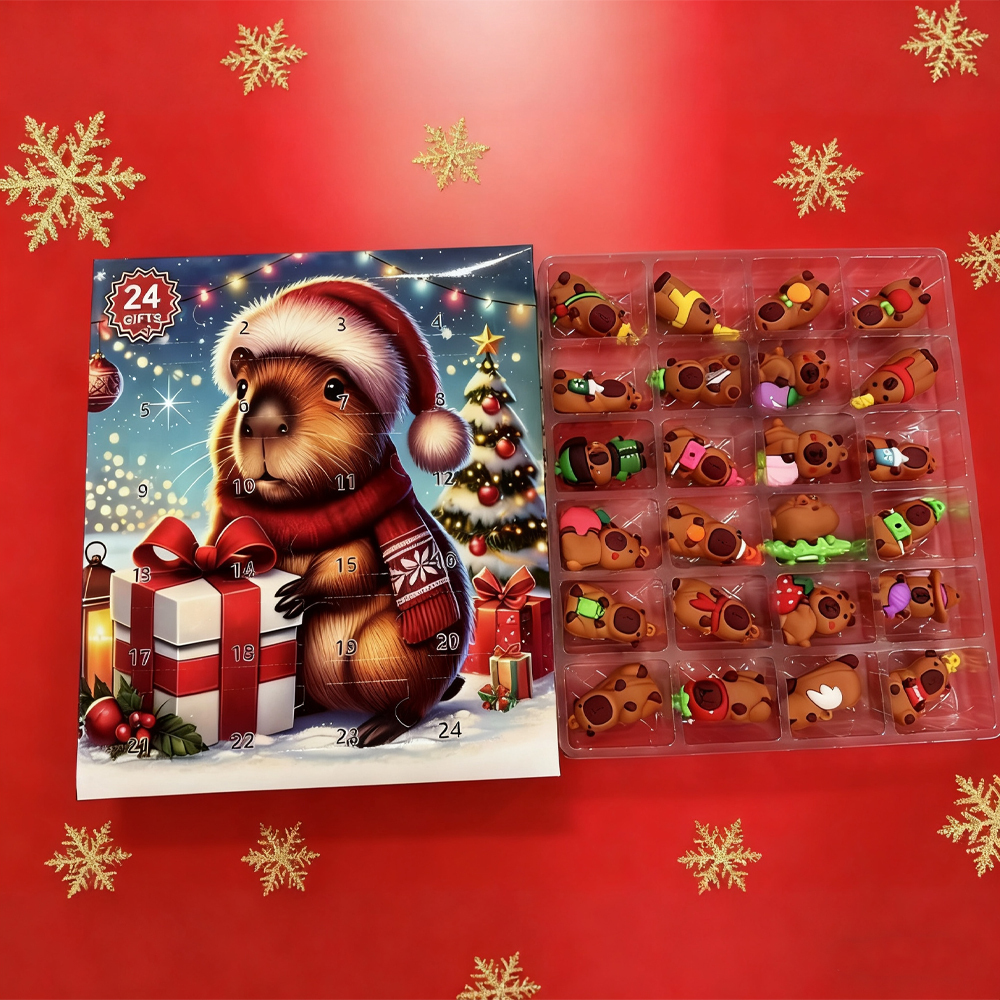 Capybara Advent Calendar 2025: 24 Acrylic Christmas Ornaments