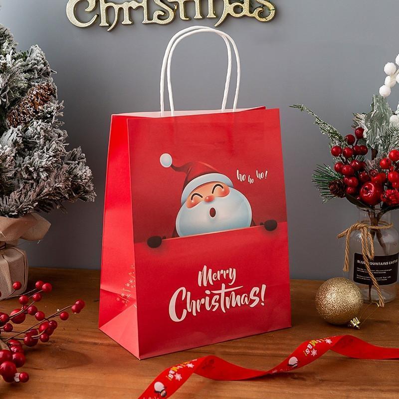 Christmas Gift Paper Bag with Handles for Christmas Eve Party Supplies - MyFaceBoxerUK
