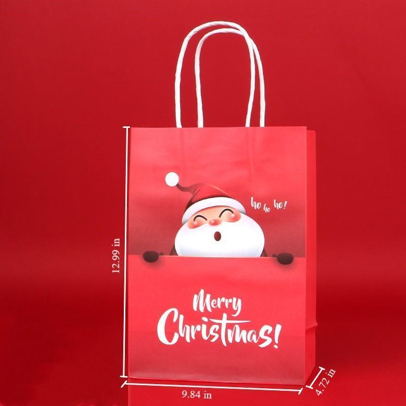 Christmas Gift Paper Bag with Handles for Christmas Eve Party Supplies - MyFaceBoxerUK