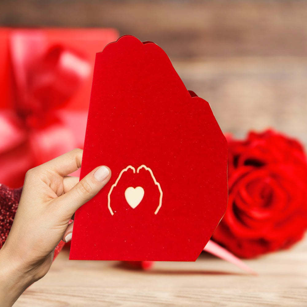 Valentine's Day Hold It In The Palm of Your Hand 3D Pop Up Greeting Card - MyFaceBoxerUK