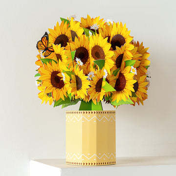Sunflower Paper Bouquet Flower Bouquet Card for Mother's Day - MyFaceBoxerUK