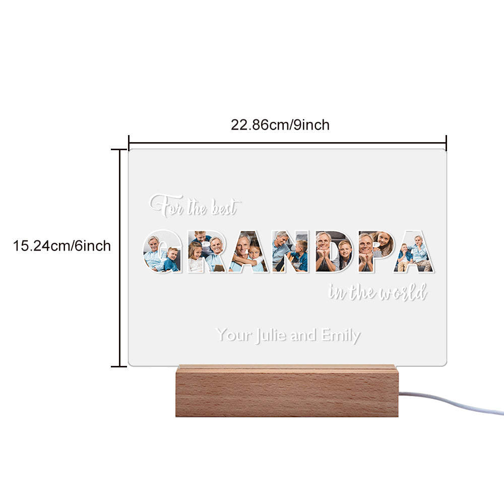 Custom Night Light Personalized Photo Acrylic Lamp Father's Day Gifts for Grandpa - MyFaceBoxerUK