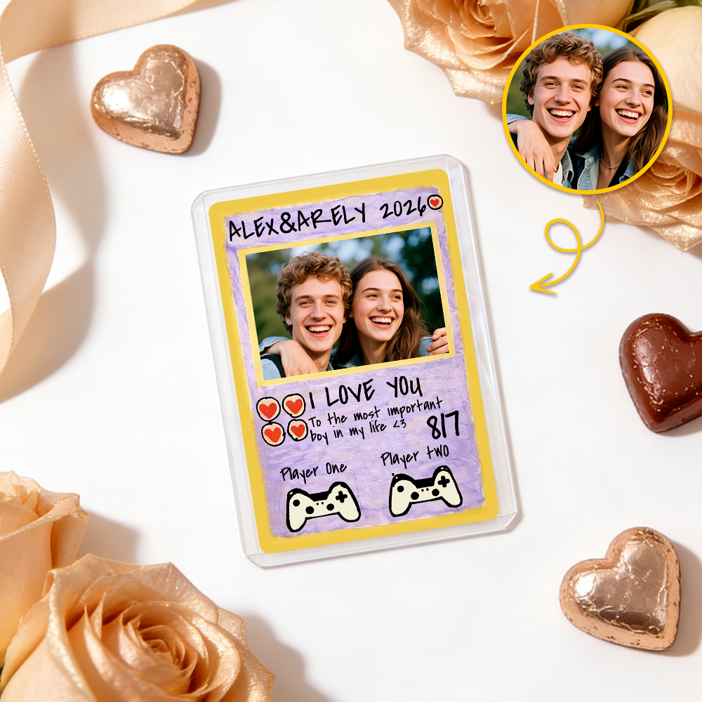Personalized Valentine's Day Power Couple Lenticular Card Custom Anniversary Card Couple Photo Anime Style Valentine's Day Gift for Lover - MyfaceboxerUK