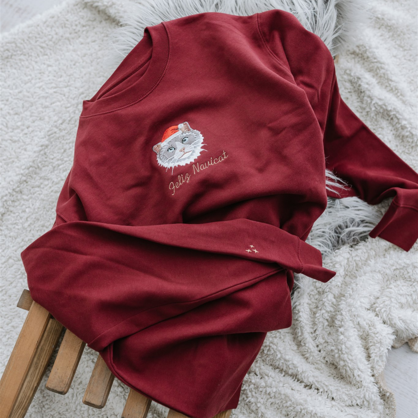 Embroidered Pet Portrait Organic Christmas Jumper Sweatshirt Hoodies - MyfaceboxerUK