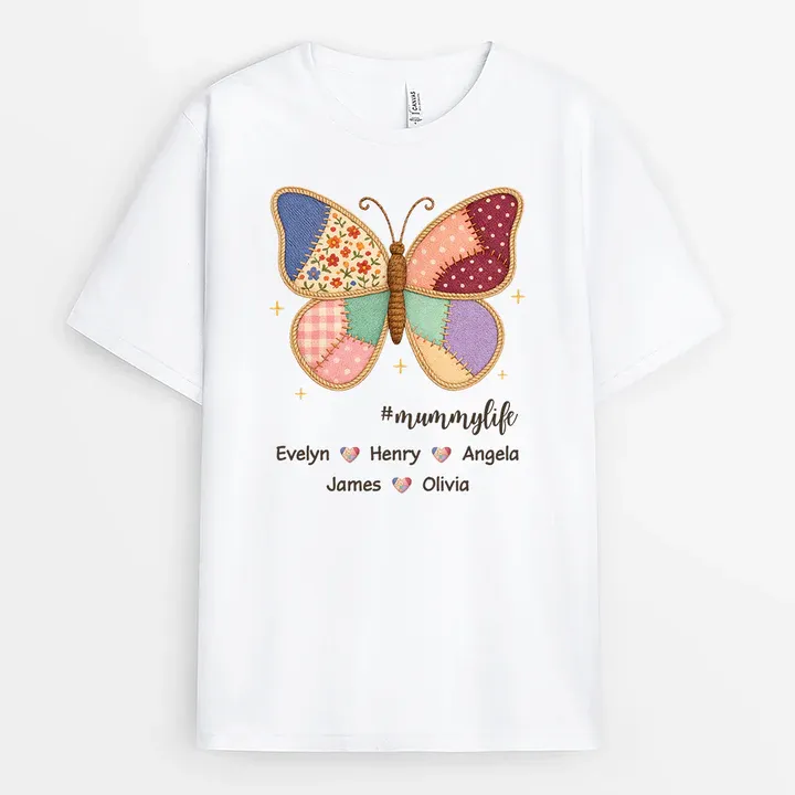 Personalised Butterfly Shirt with Names for Granny/Mum