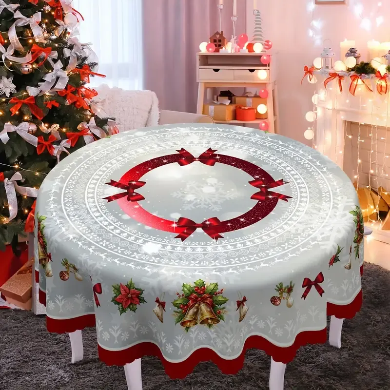 Christmas New Arrival Tablecloth, Digital Printed Festive Dining Table Cover, Holiday Home Decoration - MyfaceboxerUK