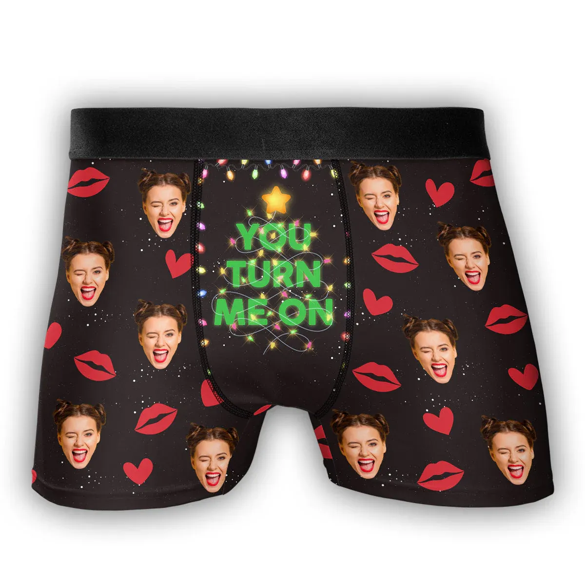Christmas Gifts Underwear Turn Me On - Personalized Photo Men's Boxer Briefs