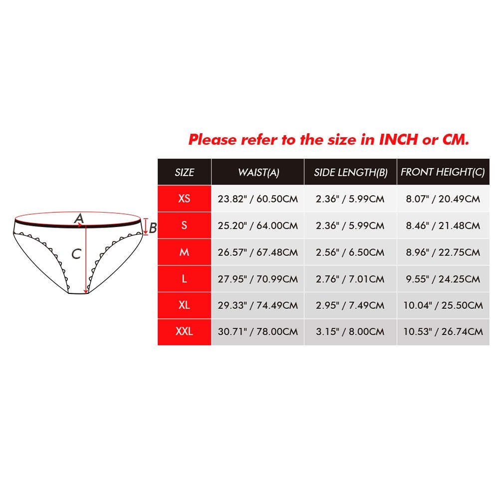 Custom Face Underwear with Couple's Picture Personalised Love Telepathy Symbol Women's Shorts Christmas Gift - MyFaceBoxerUK