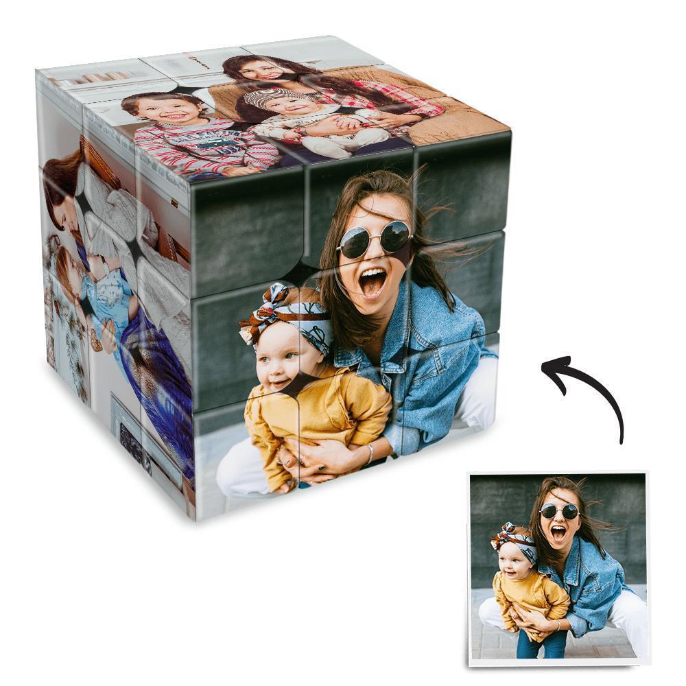 Custom Multi Photo Rubic's Cube - For Mother And Baby