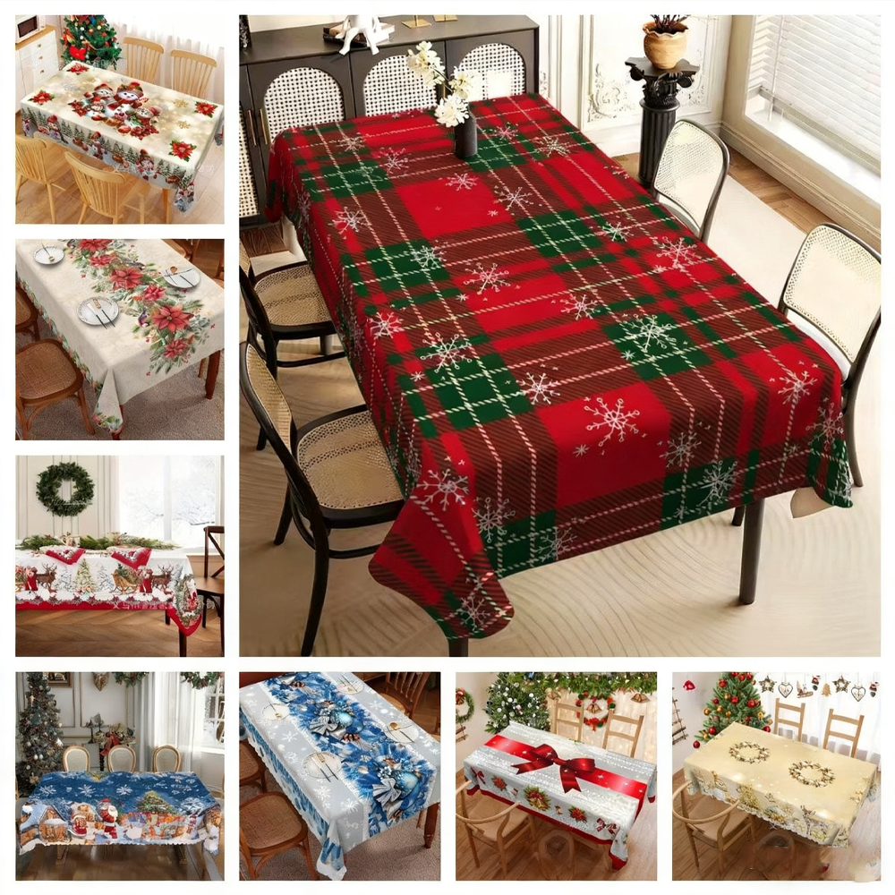 Christmas New Arrival Tablecloth, Digital Printed Festive Dining Table Cover, Holiday Home Decoration - MyfaceboxerUK