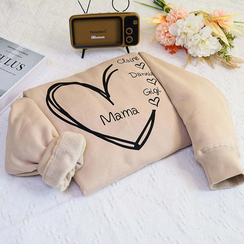 Personalized Embroidered Sweatshirt With Kid Name For Mom - MyFaceBoxerUK