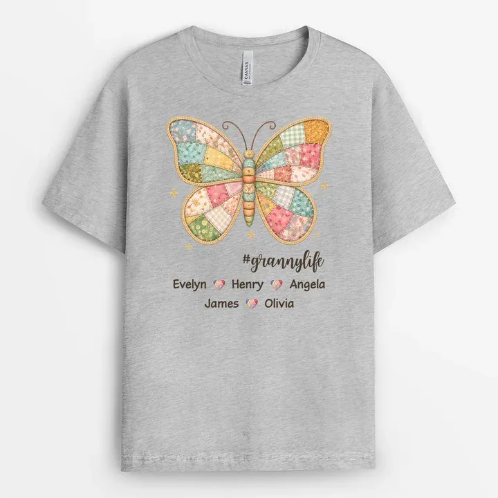 Personalised Butterfly Shirt with Names for Granny/Mum