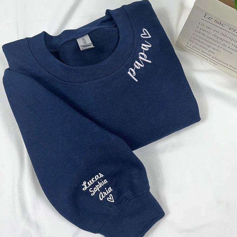 Personalized Grandma Sweatshirt with Kids Names Embroidered Collar, Great Grandma Embroidered Sweatshirt, Mothers Day Gift Ideas for Grandma	 - MyFaceBoxerUK