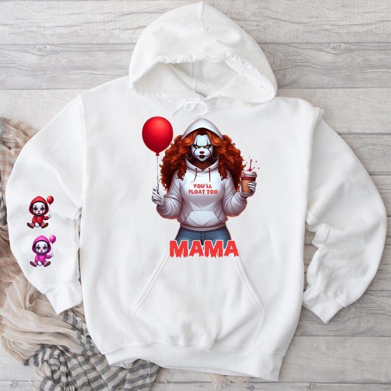 Pennywise Mama, Nana, Auntie Shirts, Hoodie & Crewnecks Halloween Outfits, Fall Graphic Tees, Spooky Season Sweatshirts, Unisex Apparel