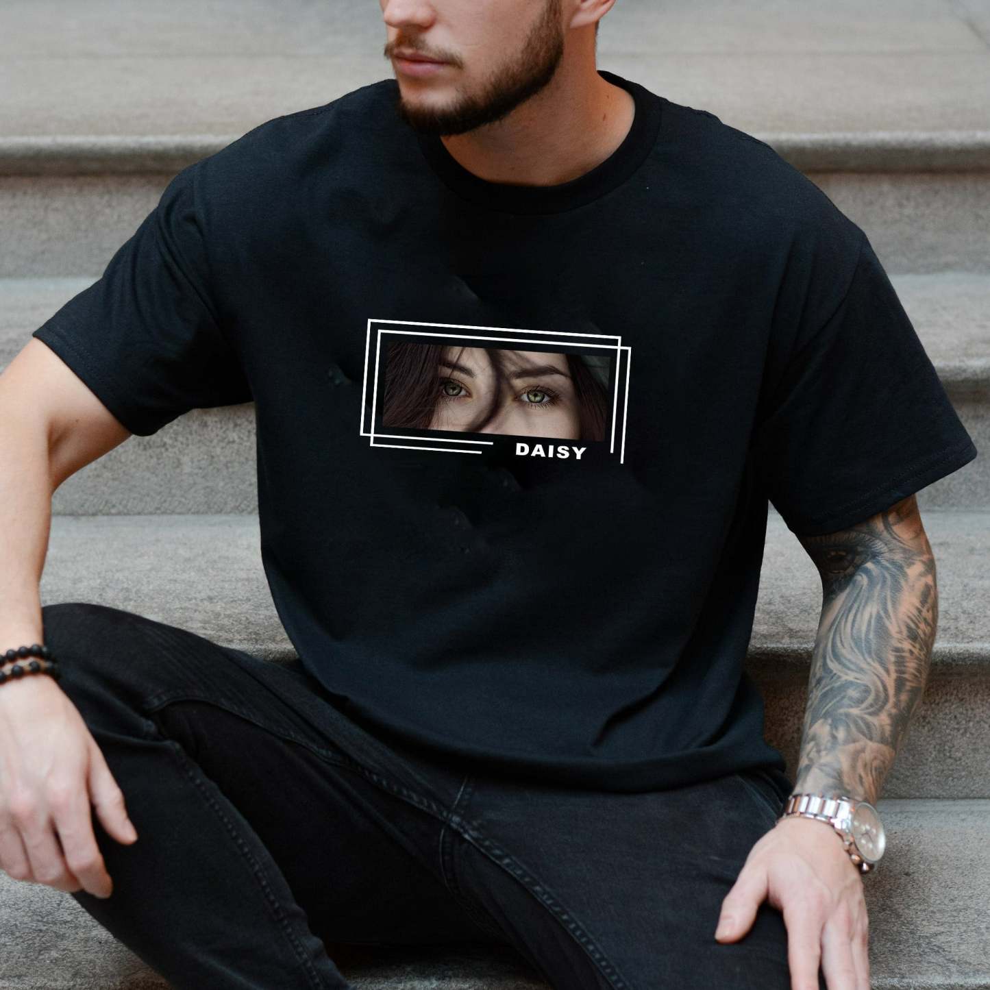 Unique Custom Eyes Tee Loved One's Eyes Shirt Personalized Eyes Artwork Tee Unique Eyes Sketch Art from Photo Gift for Your Love - MyfaceboxerUK