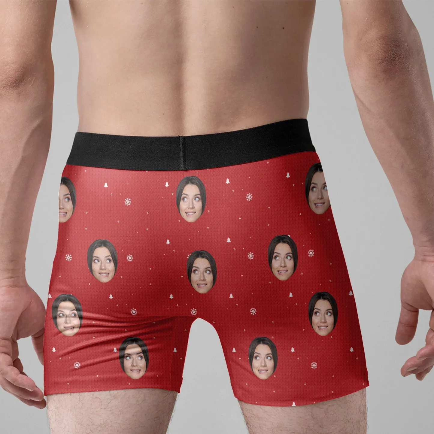 Only Wife Can Jingle My Bells - Personalized Photo Men's Boxer Briefs - Christmas Gift For Husband - MyfaceboxerUK