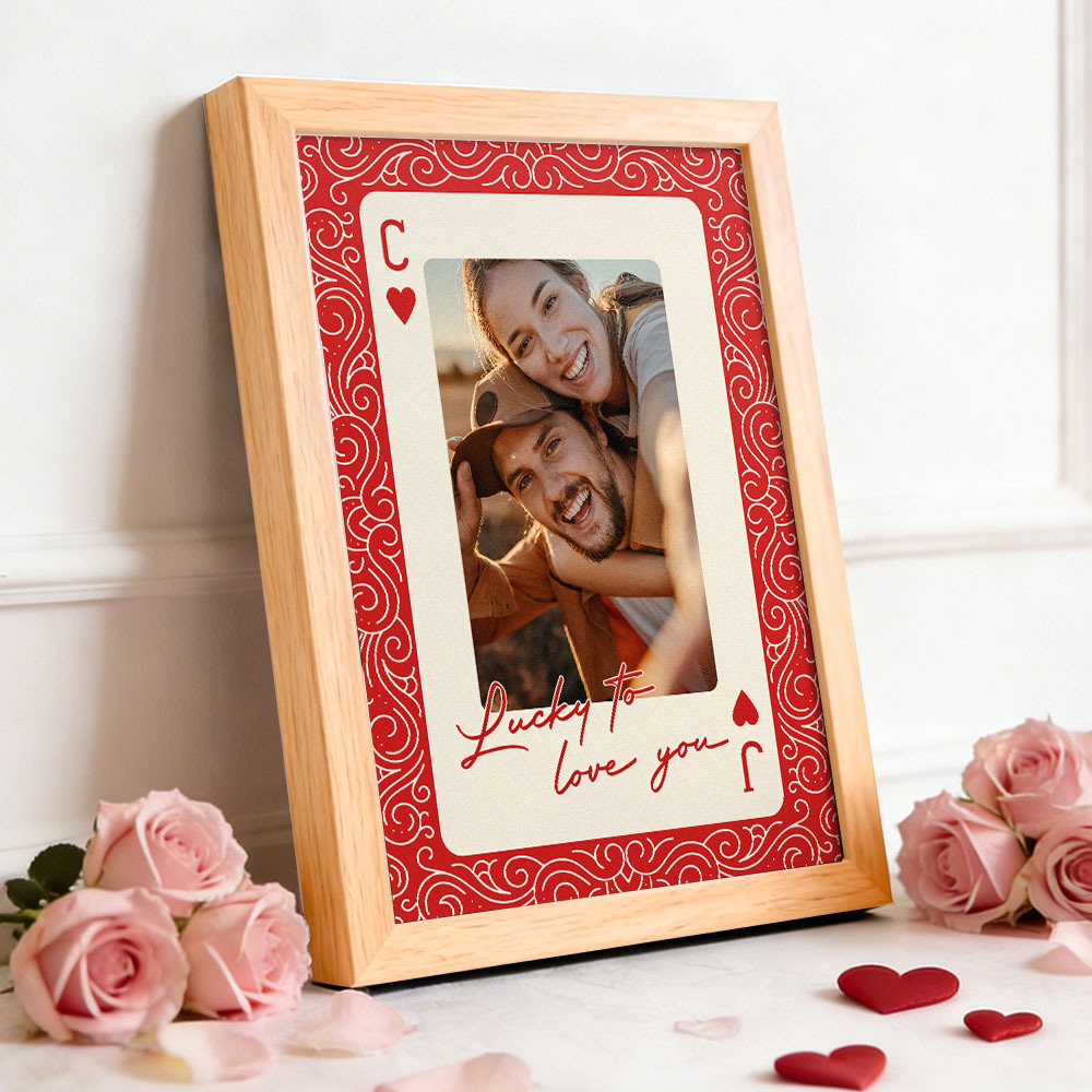 King And Queen Custom Couples Photo How Luck We Are - Personalized Photo Poster Frame