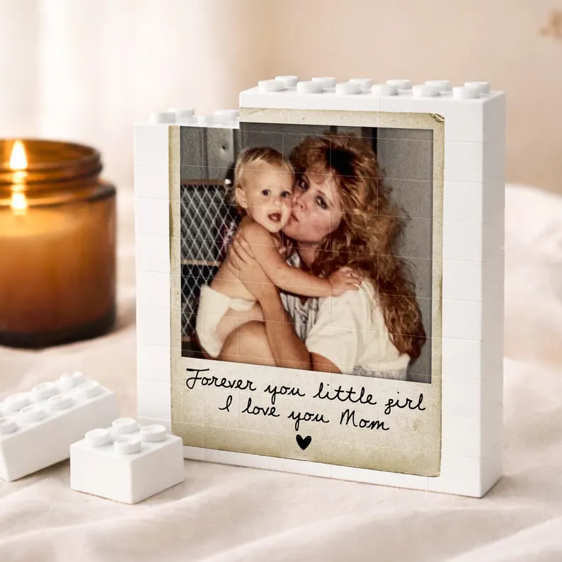 Custom Photo Mother's Day Gift, Retro Polaroid Photo Building Block, Happy Mother's Day Gift, Mom Birthday Gift, Mother In Law, MOB Gift