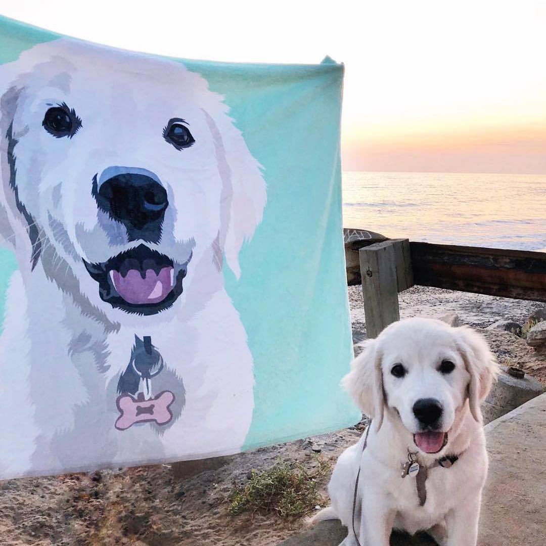 Custom Photo Blanket Painted Art Portrait Fleece Blanket - MyFaceBoxerUK