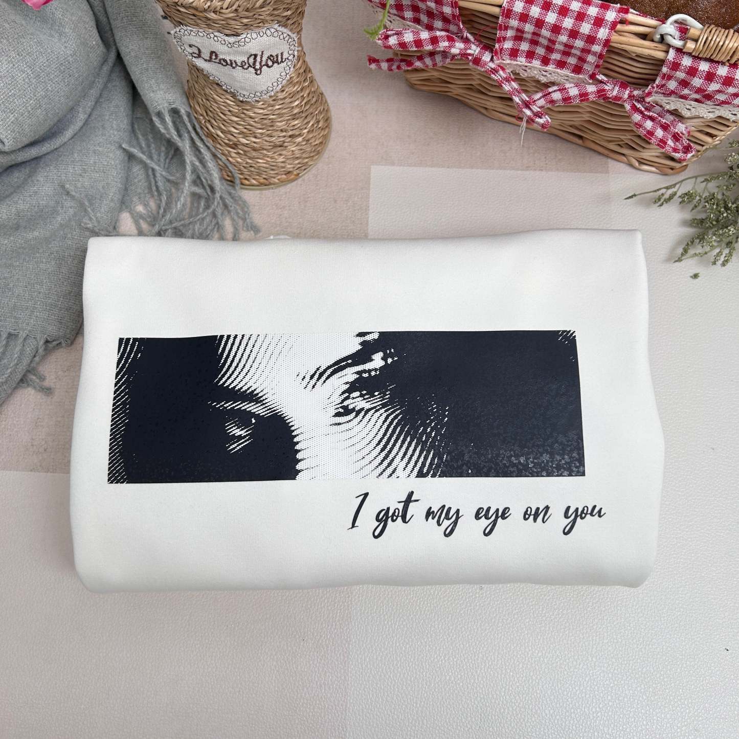 Unique Custom Eyes Tee Loved One's Eyes Shirt Personalized Eyes Artwork Tee Unique Eyes Sketch Art from Photo Gift for Your Love - MyfaceboxerUK