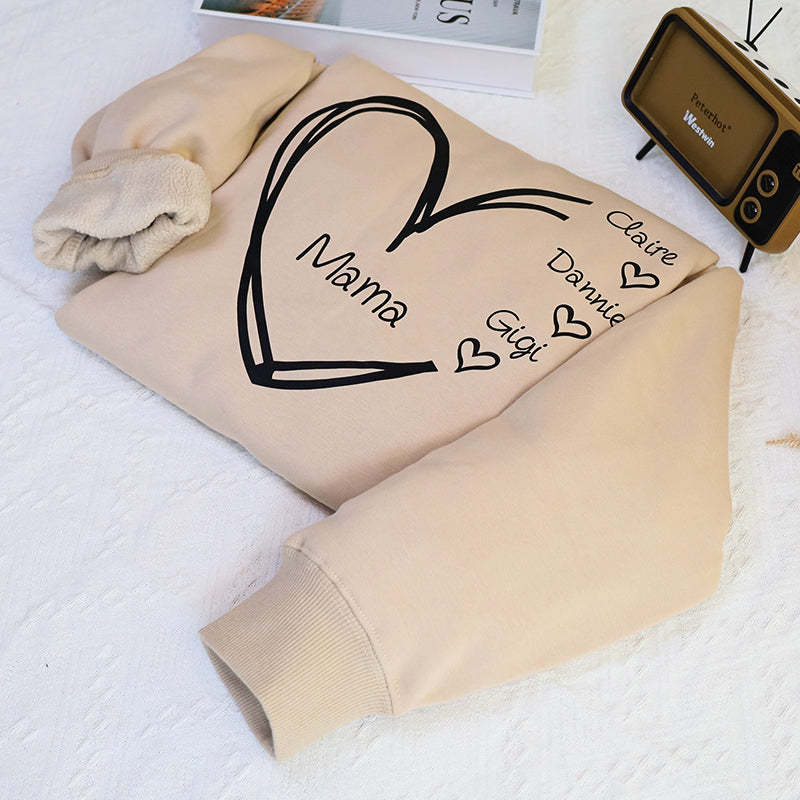 Personalized Embroidered Sweatshirt With Kid Name For Mom	 - MyFaceBoxerUK