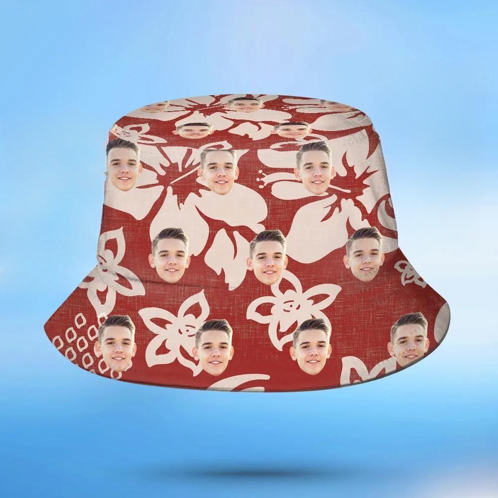 Custom Photo Tropical Flower Print Hawaiian Fisherman Hat Bucket Hat	 - MyFaceBoxerUK