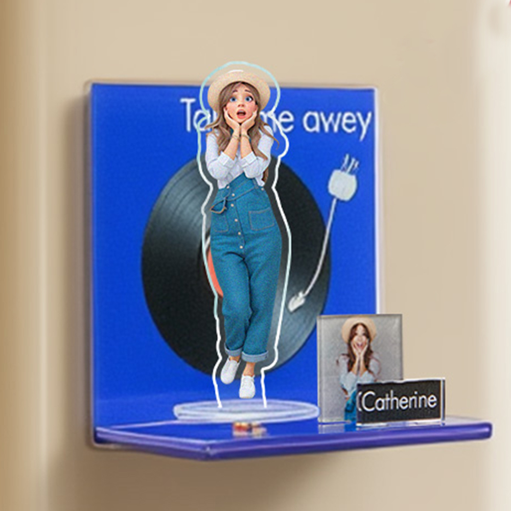 Custom Fridge Magnet Personalized Cartoon Photo and Name Refrigerator Magnet Home Decoration