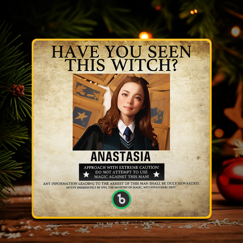 Custom "Have You Seen This Wizard?" Wanted Poster Fridge Magnet – Personalized Name & House Styles