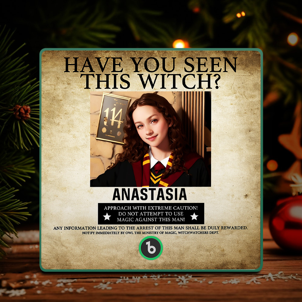 Custom "Have You Seen This Wizard?" Wanted Poster Fridge Magnet – Personalized Name & House Styles