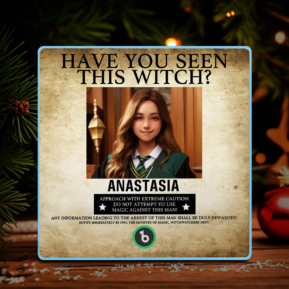 Custom "Have You Seen This Wizard?" Wanted Poster Fridge Magnet – Personalized Name & House Styles