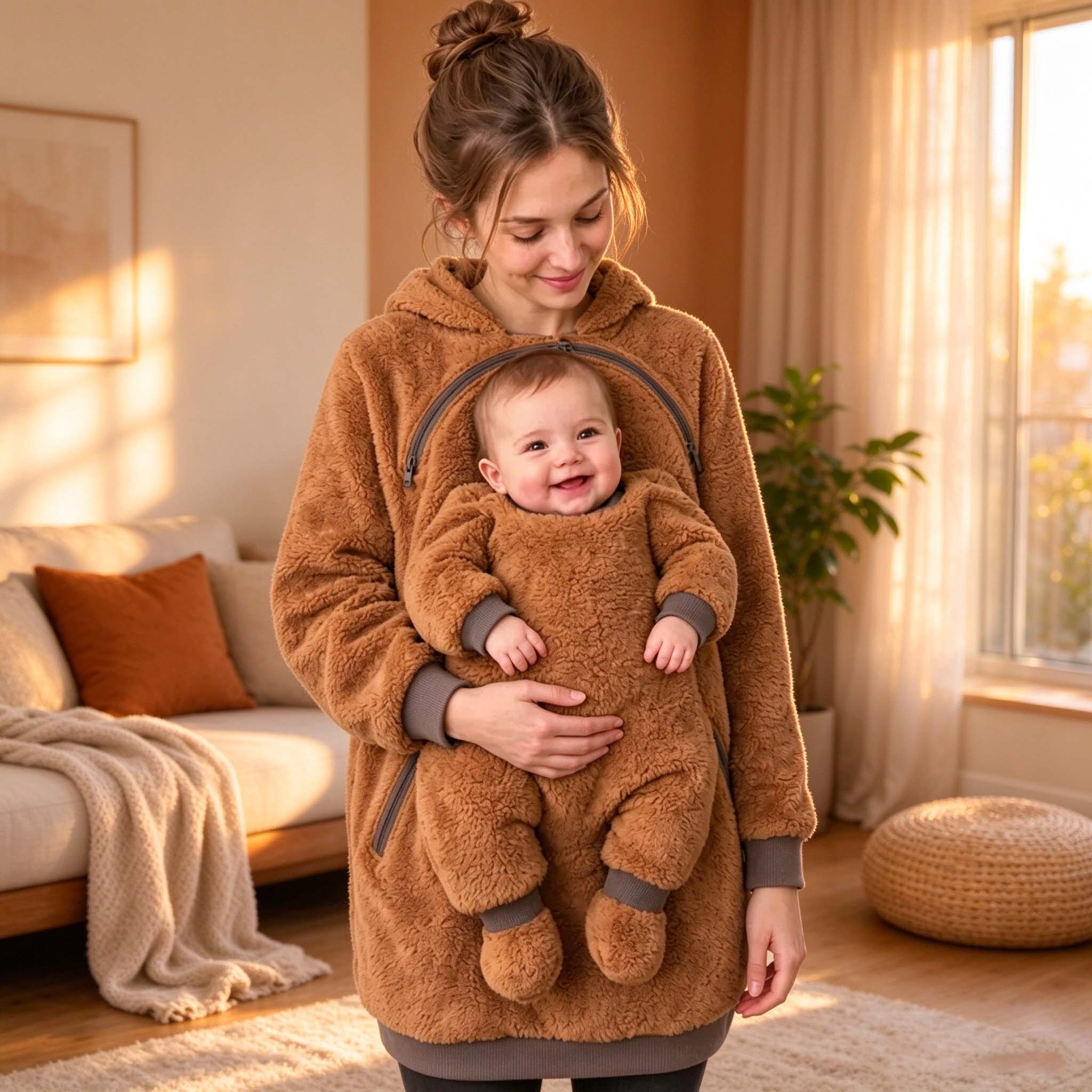 Baby Carrier Hoodie: Hands-Free Comfort & Warmth for Mom and Baby - Perfect Gift