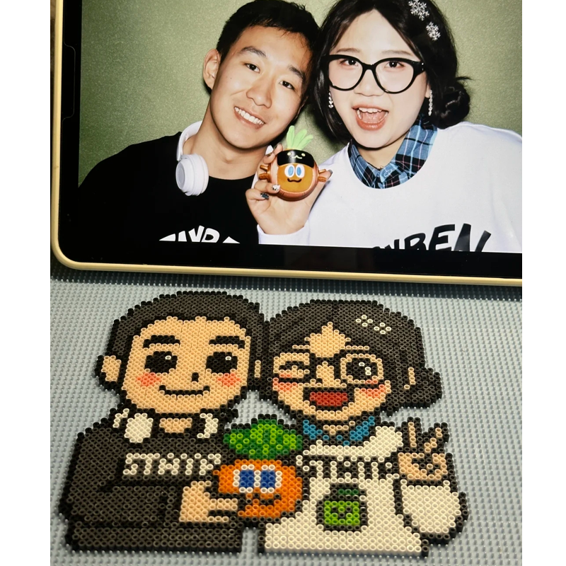 Custom Couple Photo Cartoon Fuse Beads Frame DIY Valentine's Gifts