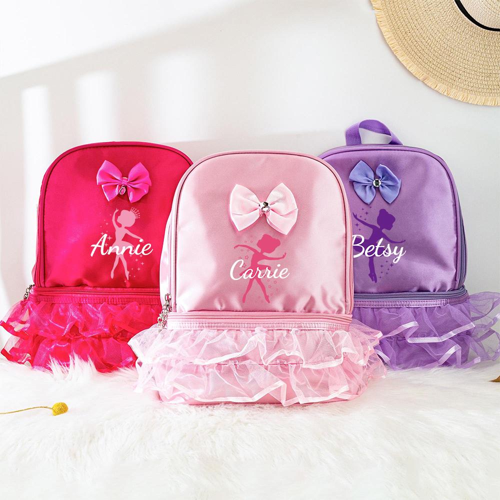Personalized Name Girls Ballerina Backpack