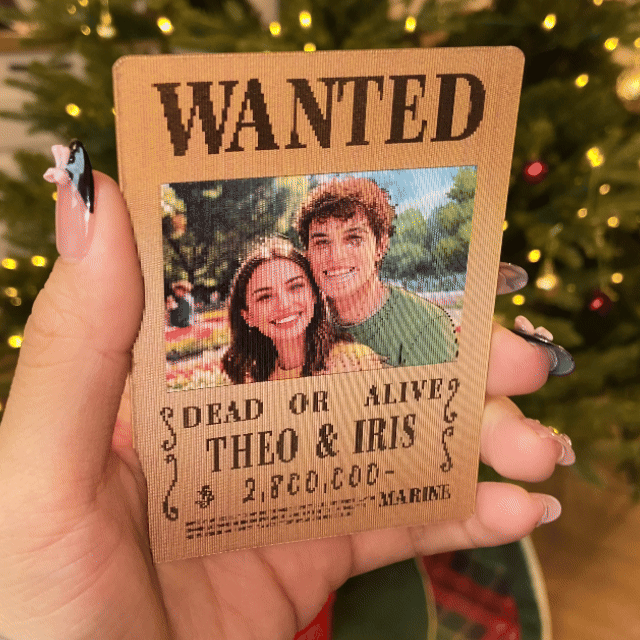 Custom Couple Photo Lenticular Card Wanted Poster Christmas Gifts