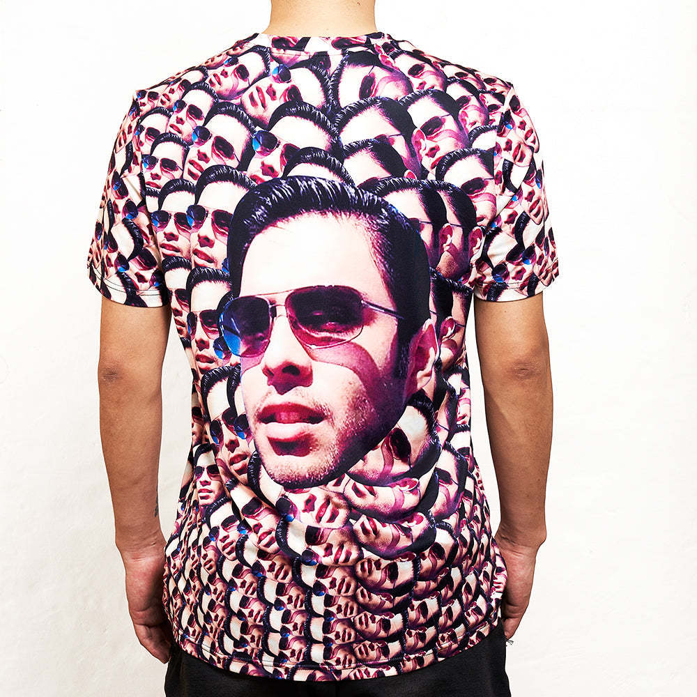 Custom Shirt Personalized All Over Print Faces Mash T-shirt - MyFaceBoxer
