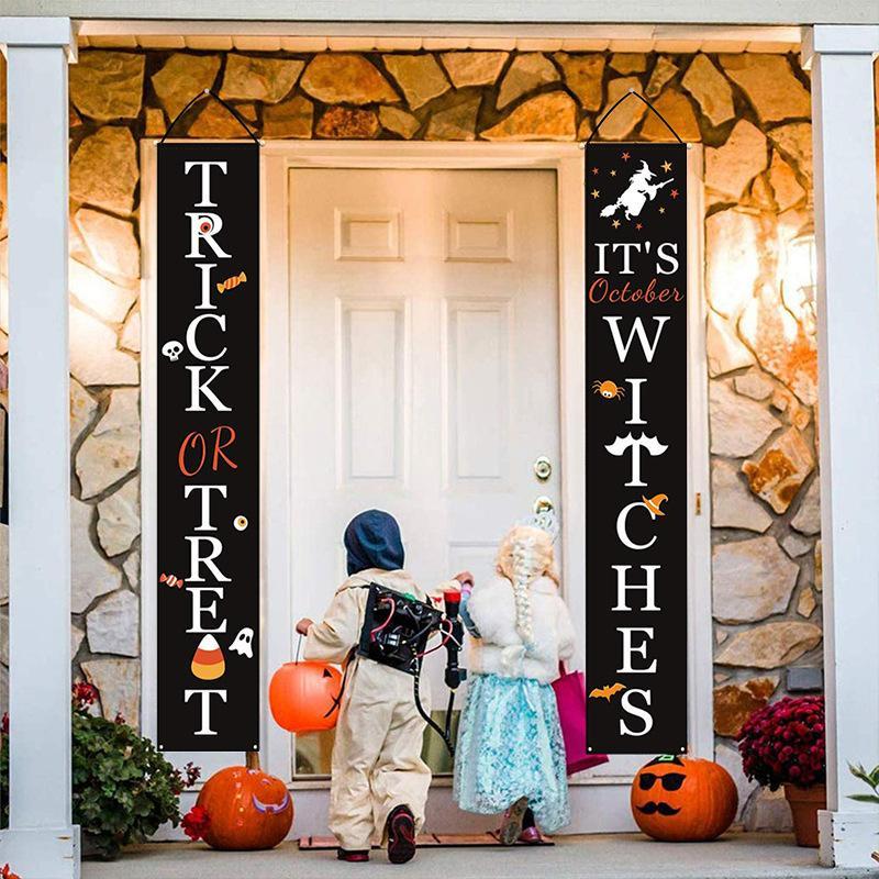 Halloween Decorations Outdoor Signs Garden Front Door Hanging Decor Halloween Banner Set - MyFaceBoxer