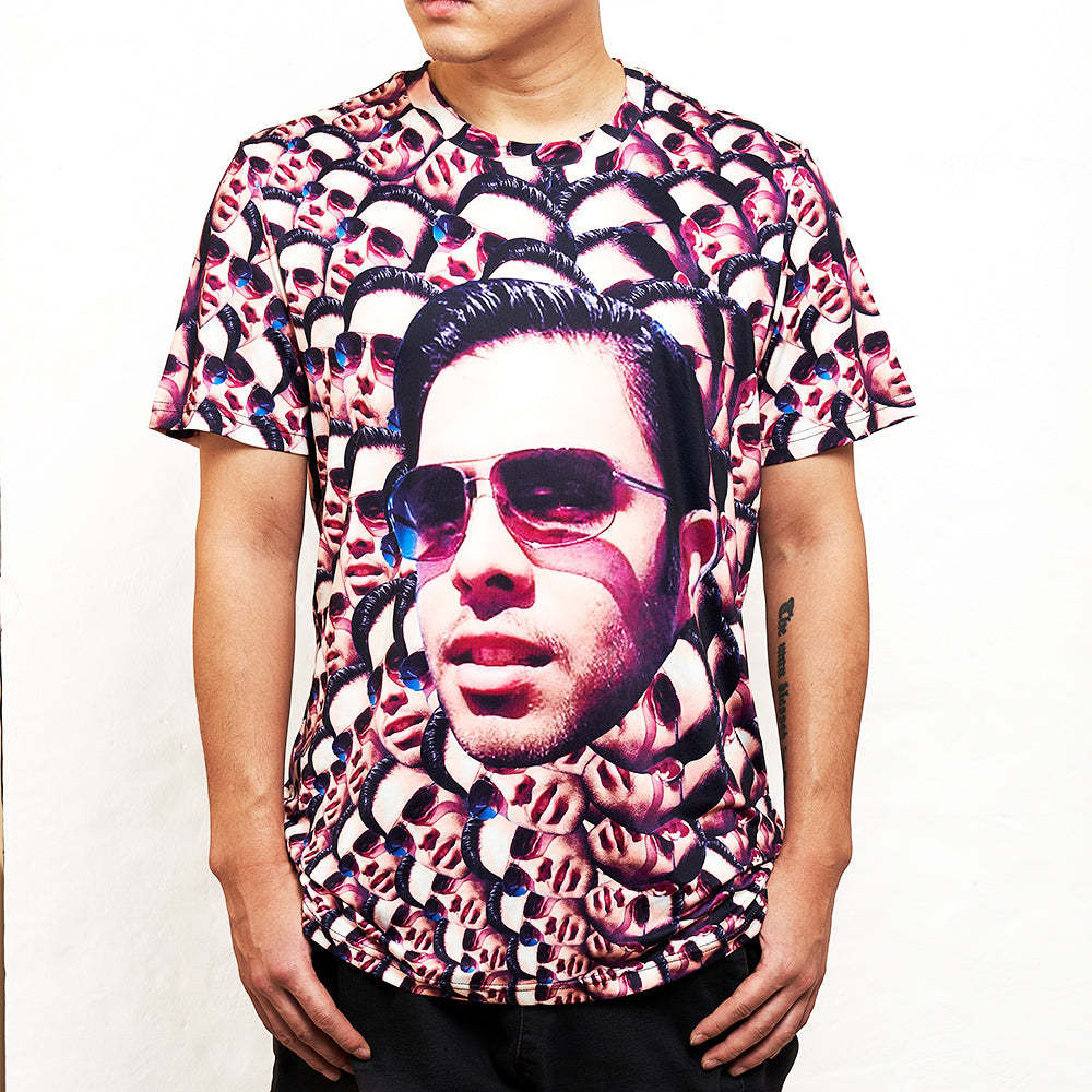 Custom Shirt Personalized All Over Print Faces Mash T-shirt - MyFaceBoxer