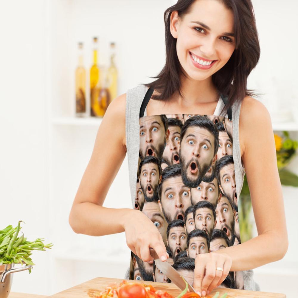 Mother's Day Gift - Custom Face Mash Photo Apron Kitchen Cooking - MyFaceBoxer