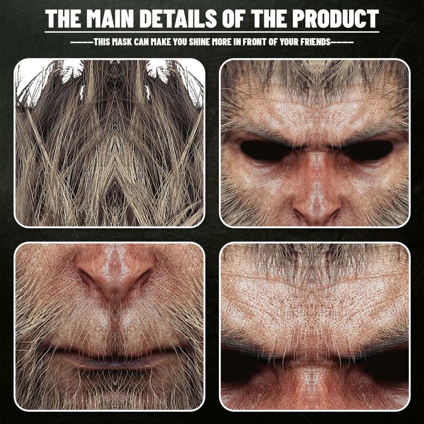 Black Myth Wukong Mask Monkey King Mask Funny Monkey Mask Halloween Mask Scary Gift for Halloween Party Gifts - MyFaceBoxer